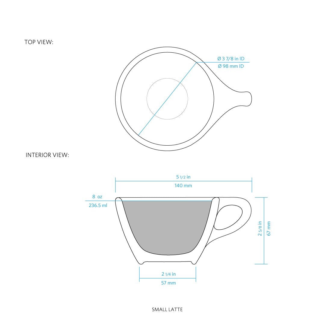 LINO 240 ml Latte 8 oz white