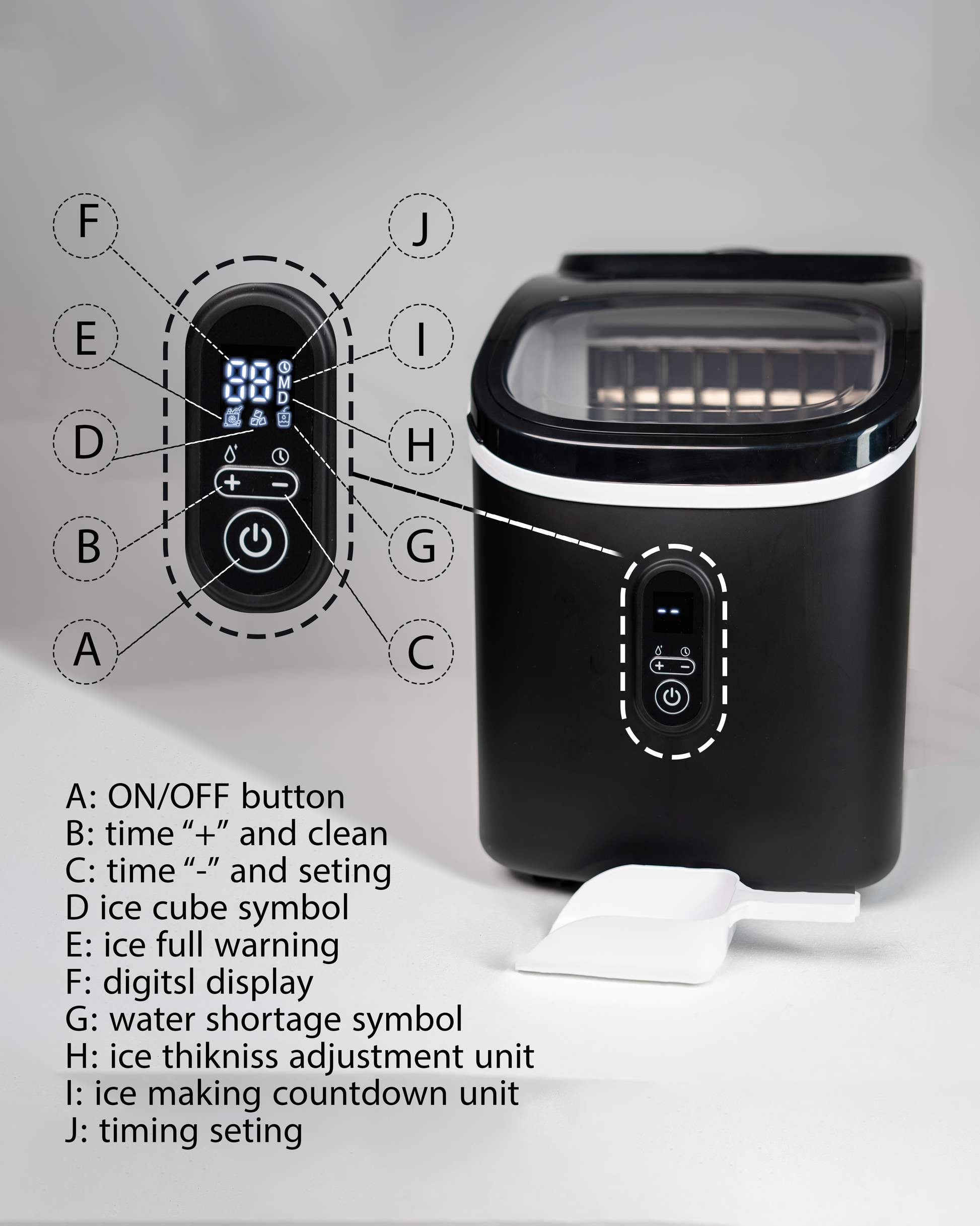 Almenhaz ِCountertop Clear Ice Maker
