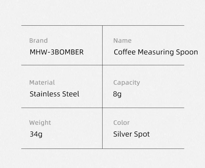 MHW-3BOMBER LONG STAINLESS STEEL SILVER MEASURING SPOON