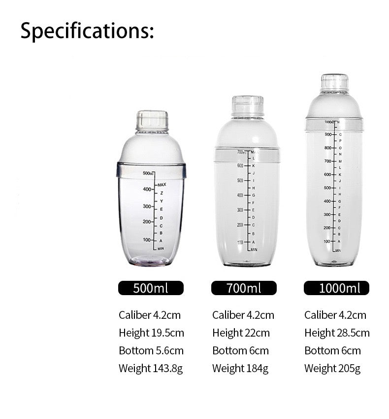 Plastic cocktail shaker 750ml