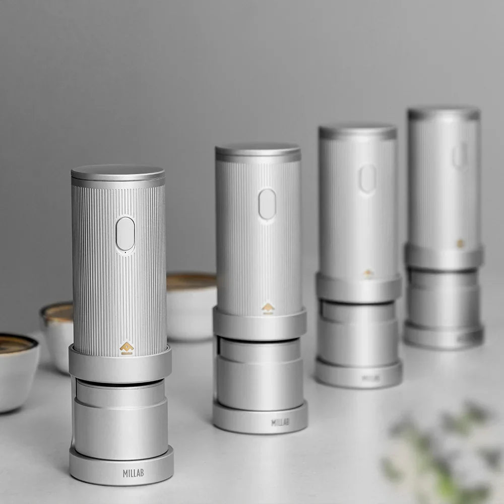Timemore X Millab Silver Wireless Portable Electric Coffee Grinder