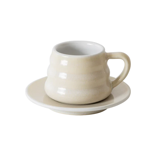 LOVERAMICS Bond 110ml Ibrik Coffee Cup and Saucer (Ivory)