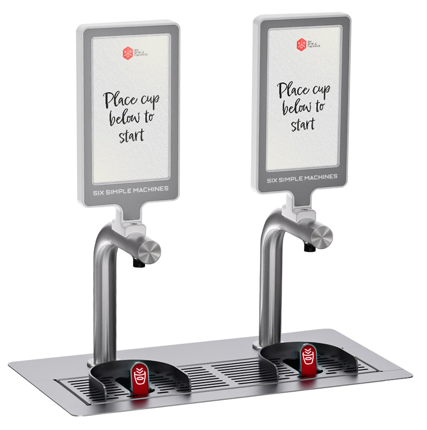 Freepour Batch Double with Digital Screen Signage - six simple machine