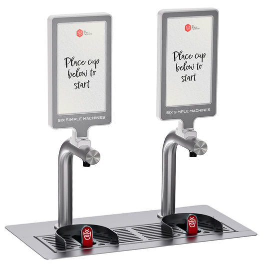 Freepour Batch Double with Digital Screen Signage - six simple machine