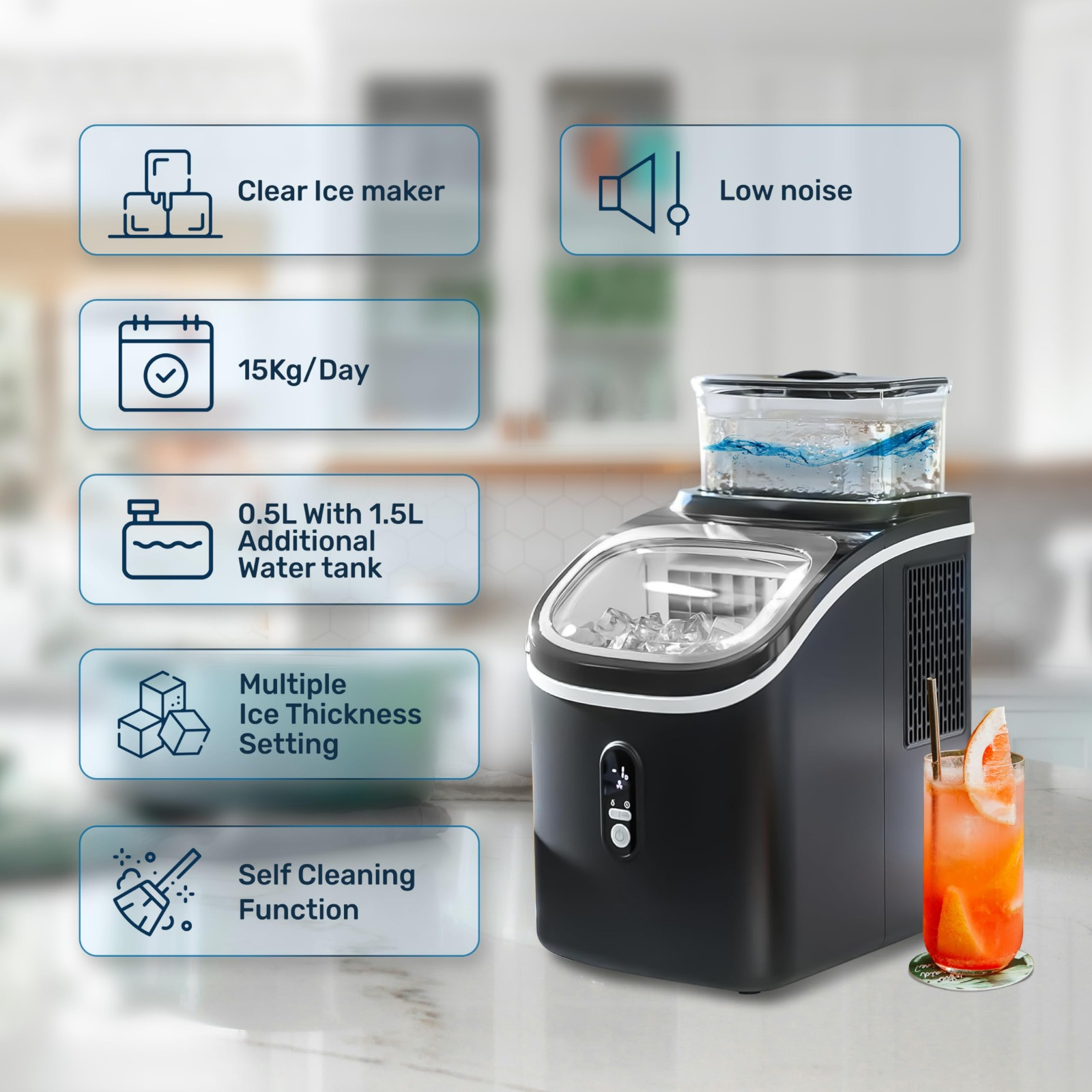 Almenhaz ِCountertop Clear Ice Maker