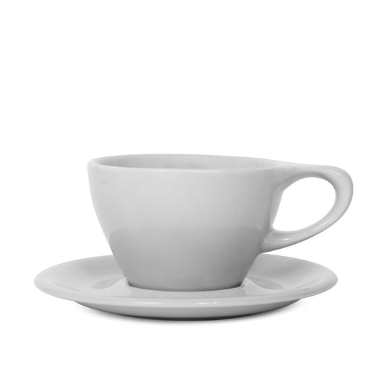 Lino Latte 240 ml Cup/Saucer, Light Gray
