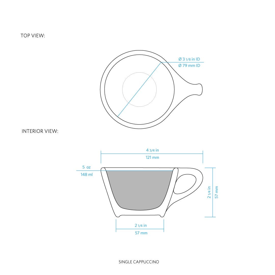 Lino 150ml Cappuccino Cup/Saucer, Light Gray