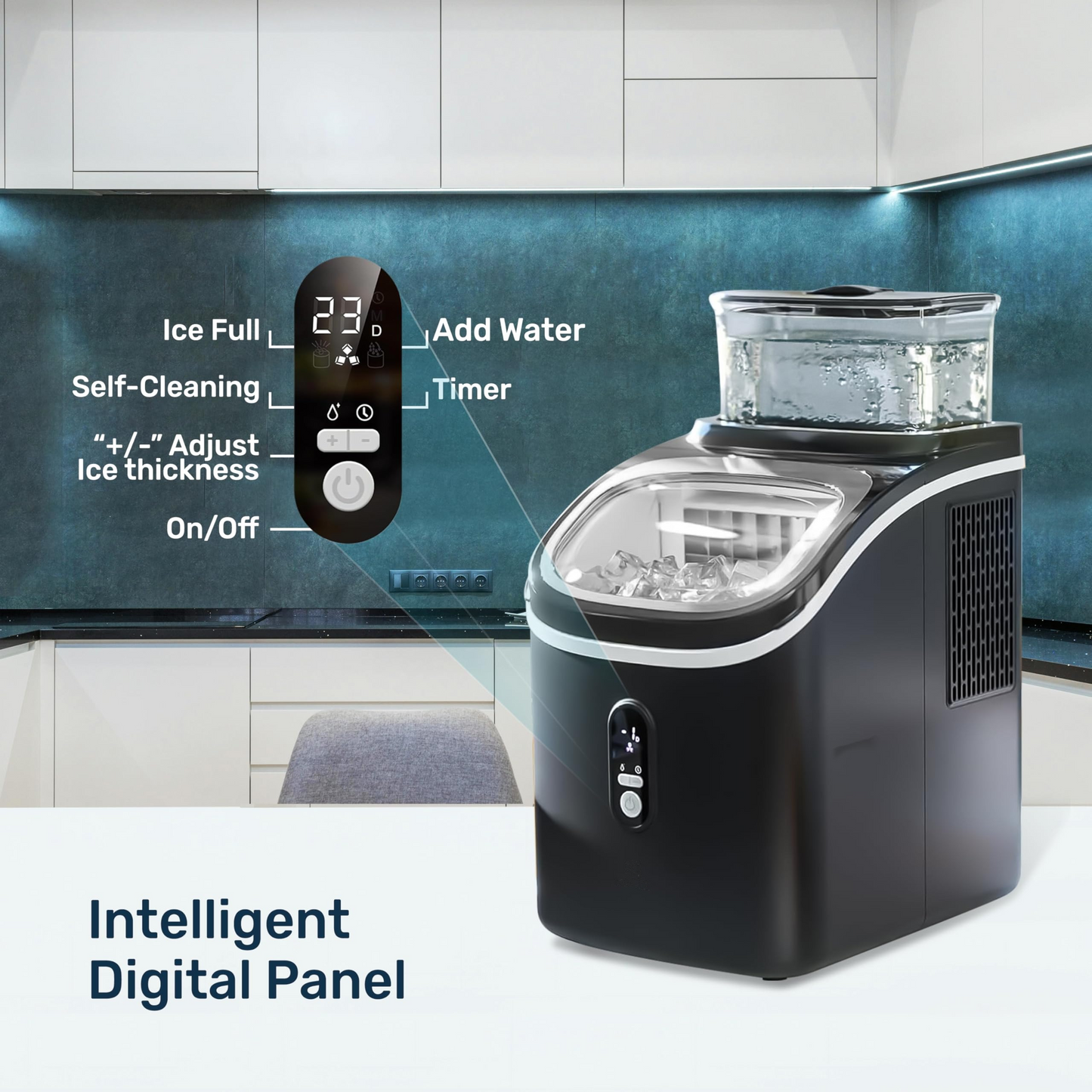 Almenhaz ِCountertop Clear Ice Maker